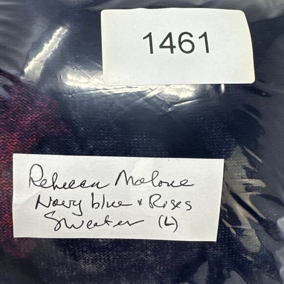 Rebecca Malone Moody Floral Sweater L Lightweight Pullover Studded Soft Vintage - Picture 14 of 14